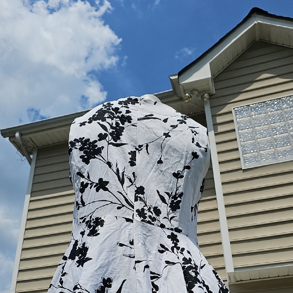 Grace Karin Black and White Fit and Flare Dress - Picture 2 of 9